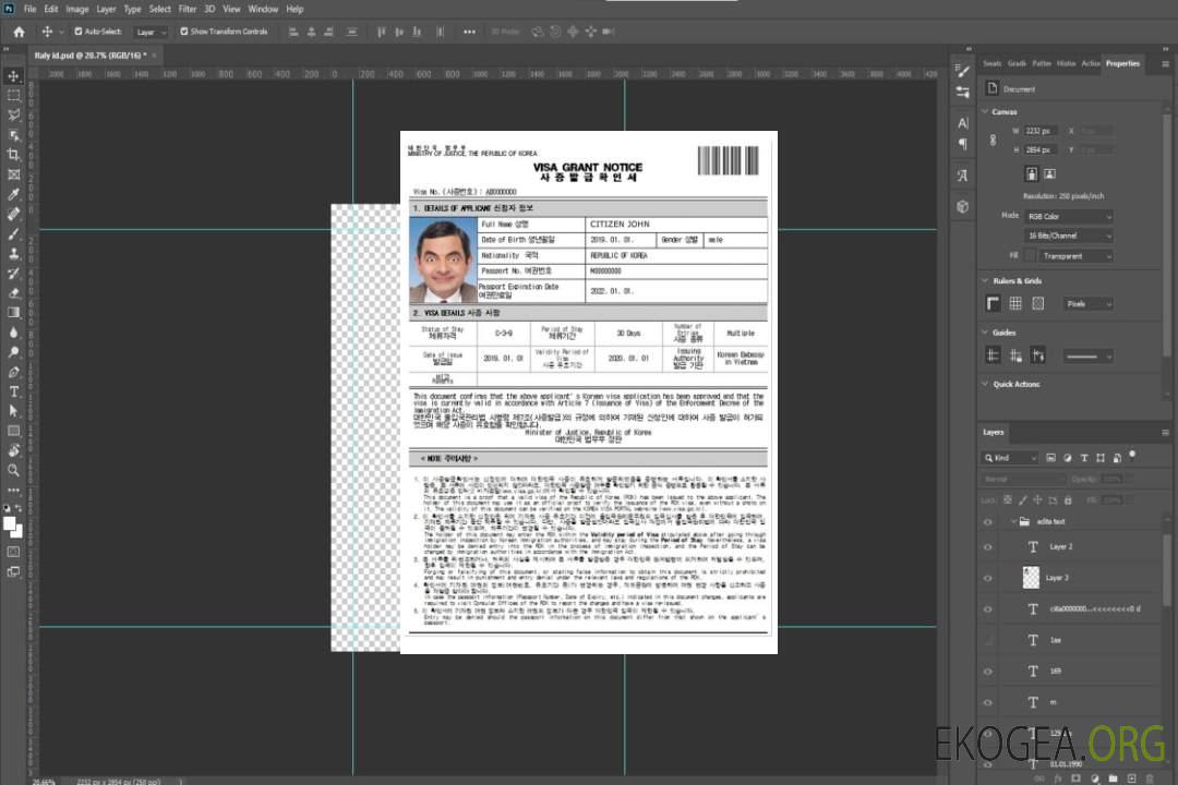 Visa électronique CORÉE template Visa électronique CORÉE template